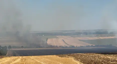 Критичната ситуация с пожара в Николово е овладяна, продължава гасенето в отделни участъци