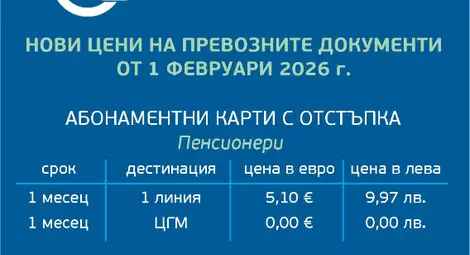 Актуализирани цени на обществения транспорт в Русе от 1 февруари Актуализирани цени на обществения транспорт в Русе от 1 февруари