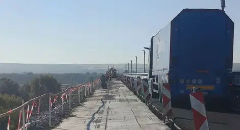 Ремонтът на Дунав мост при Русе продължава по график. Премахва се стария тротоарен блок в 320-метров участък в посока Румъния