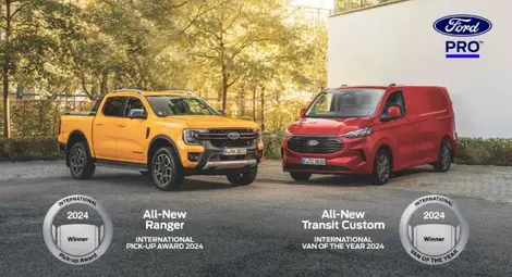 FORD PRO ЗАТВЪРЖДАВА ЛИДЕРСТВОТО СИ НА ЕВРОПЕЙСКИЯ ПАЗАР С ДВЕ МЕЖДУНАРОДНИ НАГРАДИ ЗА ВАН И ПИКАП НА ГОДИНАТА