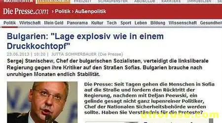 Станишев пред "Ди Пресе": Протестира само София, в провинцията е тихо