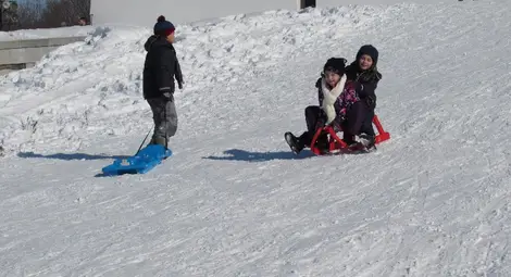Русенци превърнаха района на Пантеона в снежна пързалка /галерия/