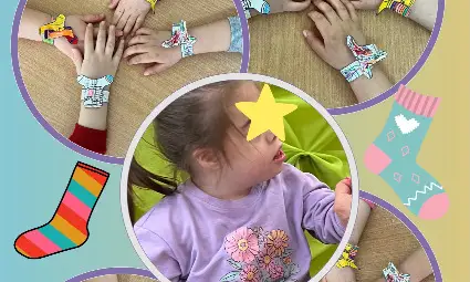 Деца и учители от русенската ДГ "Зора" подкрепиха "слънчевите деца"