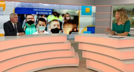 Проф.Христо Белоев в Студиото на &bdquo;Денят започва&ldquo; на БНТ.            Снимка: БНТ