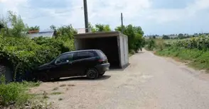 Розов гараж цъфна на основния път във вилната зона Астарджийка