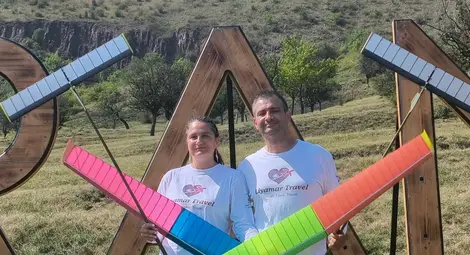 Стълбовете на клуб &bdquo;Приста&ldquo; Елеонора Павлова и Велизар Владев.