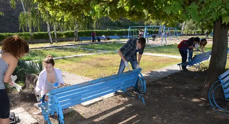 В синьо и чист остана кеят след екоакция