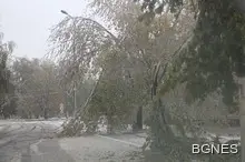 Река Хасковска преля, кръстовища и улици са под вода