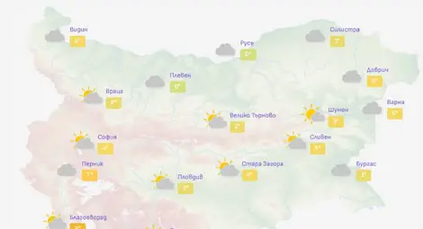 Времето: облаци, студ и леко затопляне в понеделник