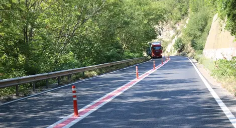 Колчета на осевата линия ще ограничават  изпреварването по пътя Русе-Бяла