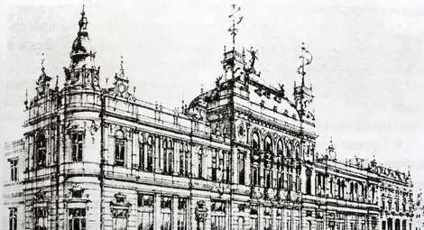 Проектна скица на Доходното здание (от книгата на инж. В. Стоянов).