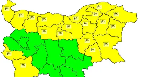 Жълт код в 19 области заради силен вятър