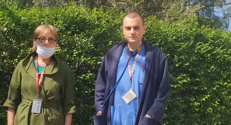 Д-р Лидия Стефанова и д-р Калоян Джунов.    Снимка: Авторът