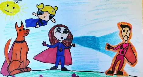 Рисунката на анимационен герой спечелила трето място за първокласниците от &bdquo;Леонардо да винчи&ldquo;.