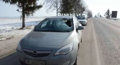 Полетяла от ТИР буца лед рани шофьор в колата му