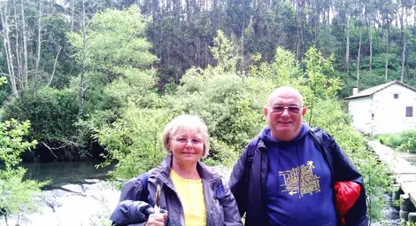 Пламен и лили по време на едно от пътешествията си към Сантяго Де Компостела.