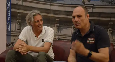 Андреас фон Вангенхайм /вляво/ и Петър Найденов.                                  Снимка: Красимир СТОЯНОВ