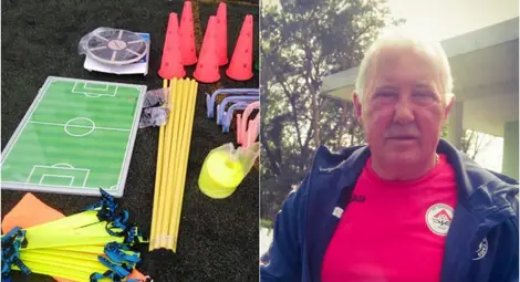 Кулеманс дари тренировъчни уреди на детско-юношеската школа на &bdquo;железничарите&ldquo;.Снимка: ФК &bdquo;Локомотив&ldquo;