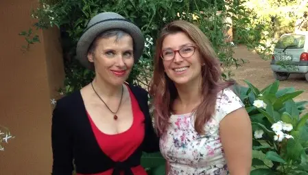 Марчела /вдясно/ и Паскал - една неочаквана и незабравима среща.