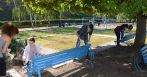 В синьо и чист остана кеят след екоакция