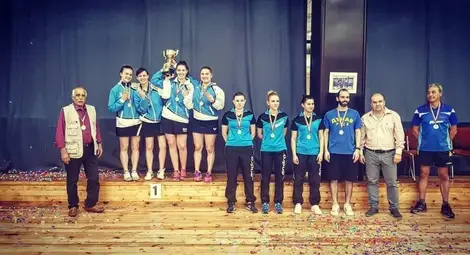 Женският тим на &bdquo;Дунав&ldquo; с вицетитла на държавното по тенис на маса