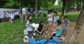 20-метрова рисунка сътвориха третокласници от Европейското