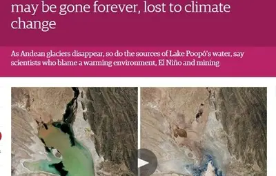 Изчезна огромно езеро в Боливия