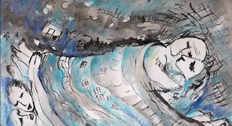 Художничка рисува с пастел и молив изгубените песни на своята земя