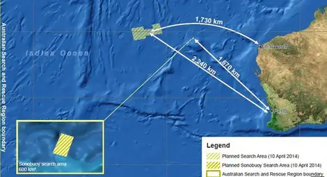 Търсенето на изчезналия Боинг се стеснява до 57 923 кв. км