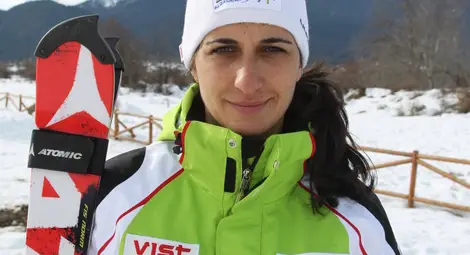Знаменоската Мария Киркова 37-а след първия манш на гигантския слалом