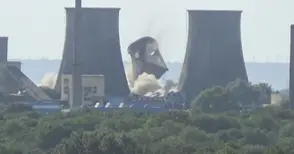 12 секунди сложиха край на първата охладителна кула на ТЕЦ-Русе