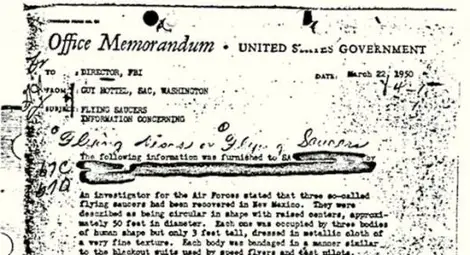 Сензация: ФБР разсекрети документи за НЛО