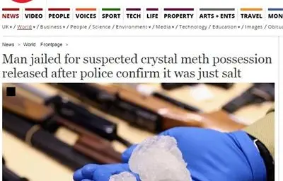Австралиец стоя четири месеца в затвора, носил сол, полицията решила, че е метамфетамин