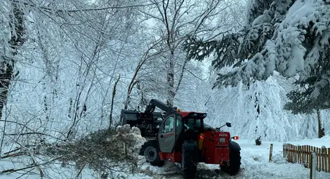 Кметовете на Русе и Николово участваха заедно в разчистването на пътя до Дома за стари хора с селото