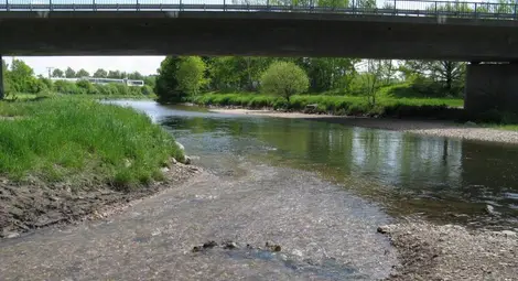 Рекичката Бригах, вече прибрала водите на извора, наричан Дунав.