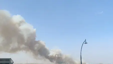 Горящи стърнища и запалена топлоизолация на ТЕЦ-Гюргево задимиха Русе Горящи стърнища и запалена топлоизолация на ТЕЦ-Гюргево задимиха Русе