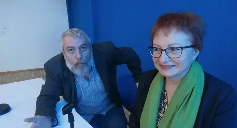 Валентин Георгиев и адвокат Павлина Иванова спечелиха бляскава, но тъжна победа - справедлива присъда за унищожено произведение на изкуството. Снимка: Авторът