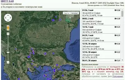 Земетресение на 36 км от София