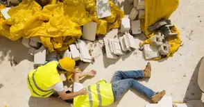 Работник оцеля след падане от 4.5 метра