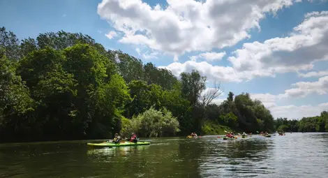 Ротарианци и ученици от МГ &bdquo;Баба Тонка&ldquo; в Русе плаваха с каяци с кауза срещу зависимостите