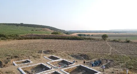 Разкопките в римската сграда.              Снимка: Община Ценово