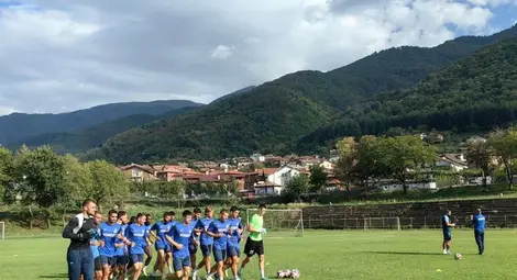 Тренировката на "Дунав" преди мача. Снимка: БТА