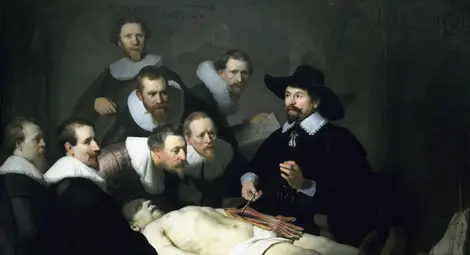 Анатомията при д-р Тулп от 1632 г.