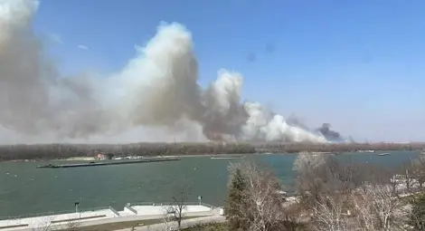 Пожар от запалено стърнище в Гюргево притесни русенци