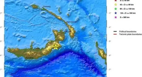6.9 по Рихтер разлюля Папуа-Нова Гвинея