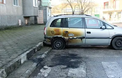 Горялата кола в Пазарджик е на шефа на полицейското управление