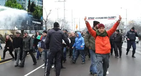 МВР насочи водно оръдие по сигнал за погром над парламента МВР насочи водно оръдие по сигнал за погром над парламента