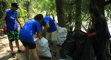 467 чувала боклуци събрани на  дунавските острови за три месеца