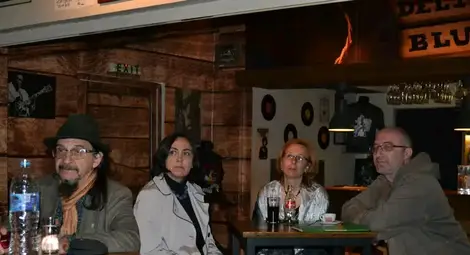 Людмила Миндова с Цветанка Еленкова и Николай Бойков на литературно четене в София.