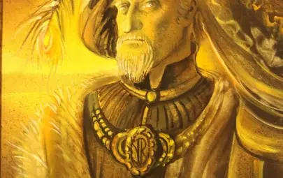 Портрет на артиста като Тимон Атински, част от откриващата се в София изложба на Виолета Радкова с посвещение &bdquo;На моя любим и актьор Иван Самоковлиев&ldquo;.